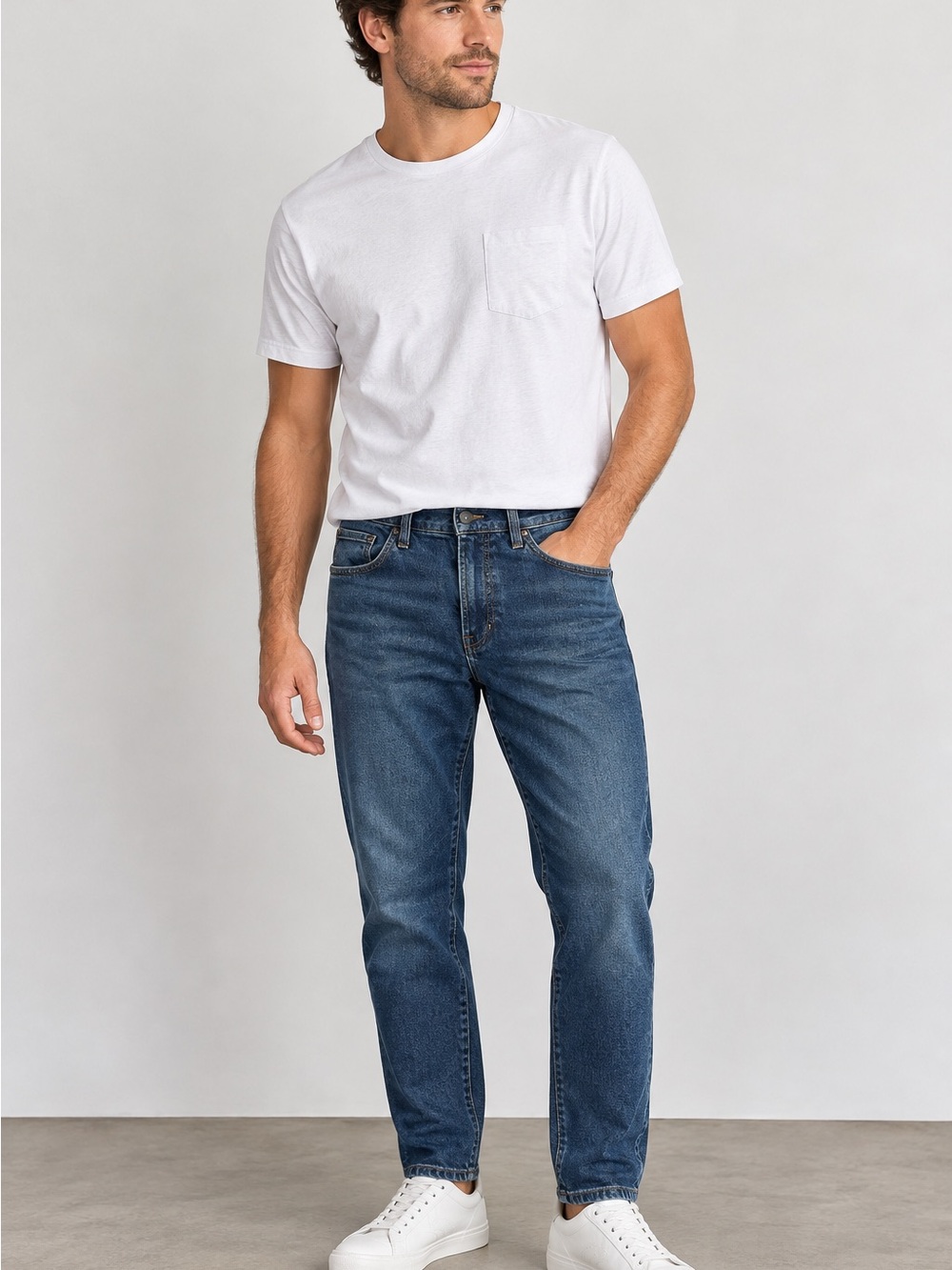 Madewell Men's Straight Jeans in Medium Blue Wash